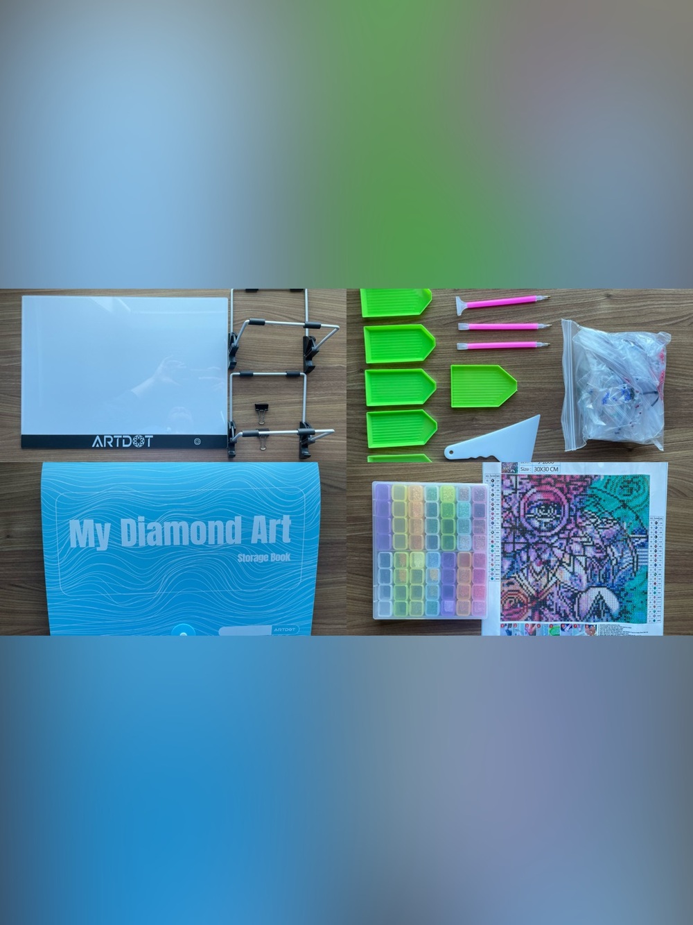 ARTDOT A3 LED Light Pad Diamond Painting Kit Bundle: Stand & Storage Portfolio